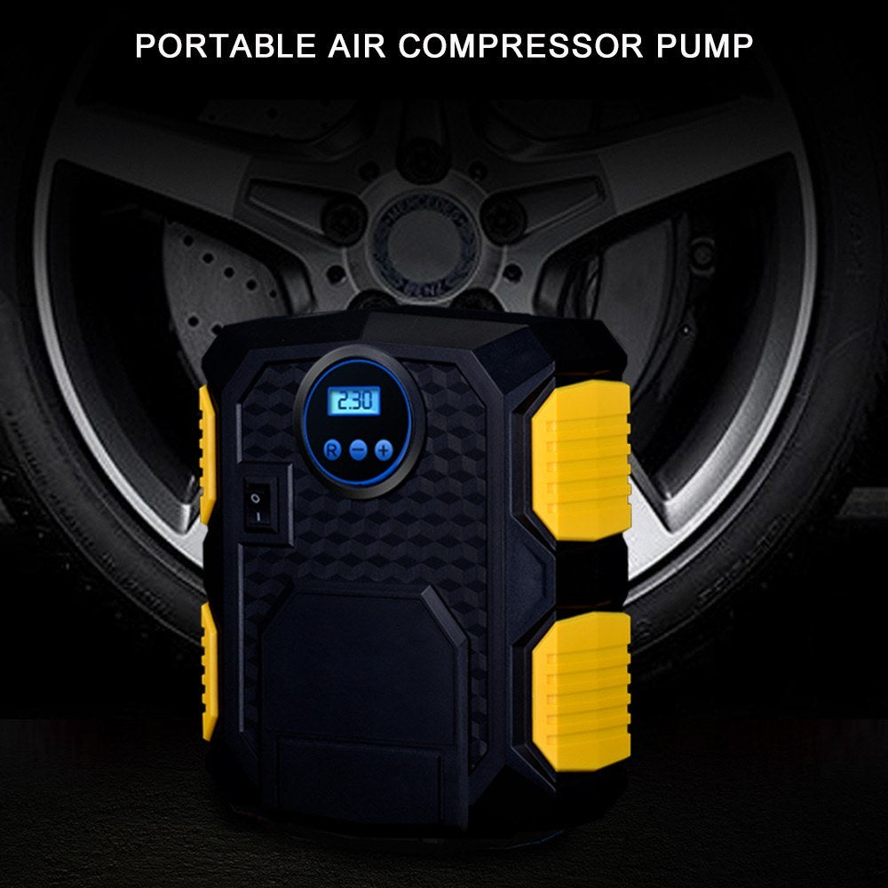 Portable Air Compressor Digital Display Car Tire Inflator Electric Auto Pump with Lightning Function