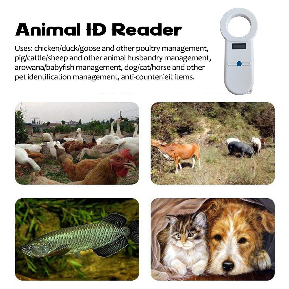 USB Charging Sensitive Digital Handheld Pet Scanner ISO11784/5 Animal Pet ID Reader Chip Transponder Microchip Scanner for Dog Cat Horse