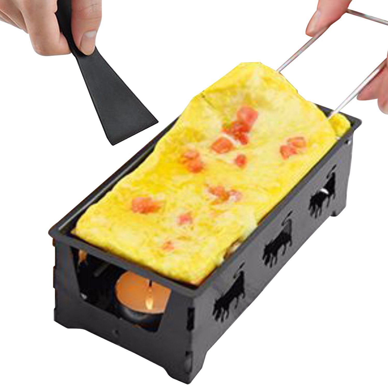 Non-Stick Raclette Grill Set Cheese Melter Pan with Spatula Kitchen Gadgets