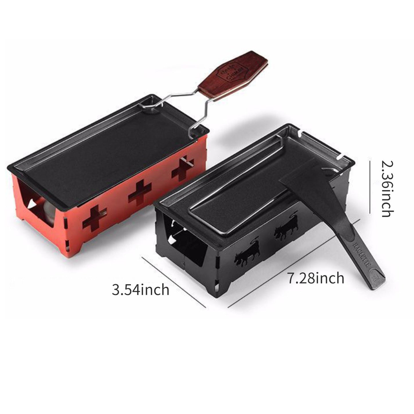 Non-Stick Raclette Grill Set Cheese Melter Pan with Spatula Kitchen Gadgets