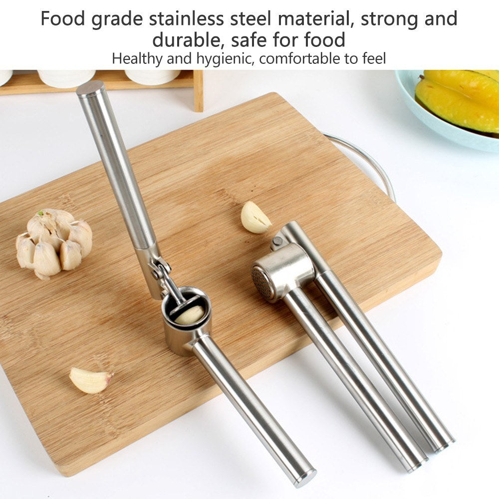 304 Stainless Steel Garlic Press Lengthened Garlic Squeezer Garlic Peeler Garlic Clamp Garlic Masher Household