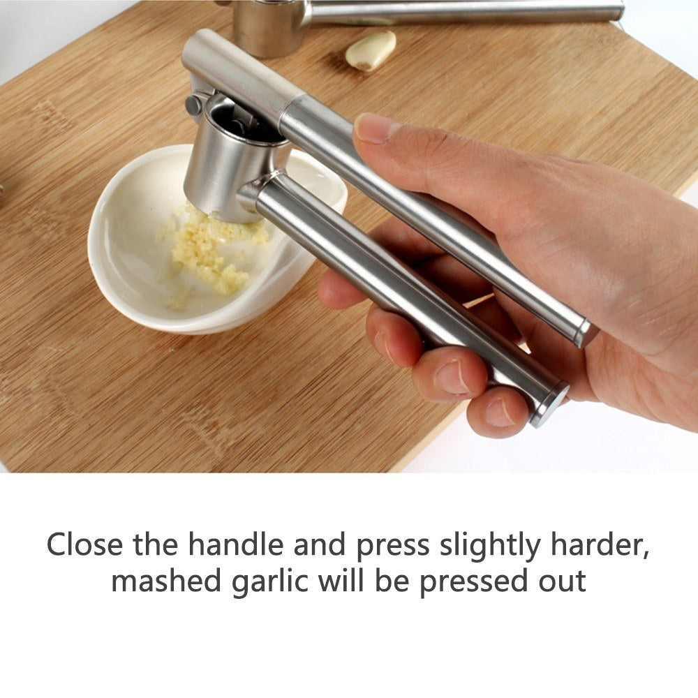 304 Stainless Steel Garlic Press Lengthened Garlic Squeezer Garlic Peeler Garlic Clamp Garlic Masher Household