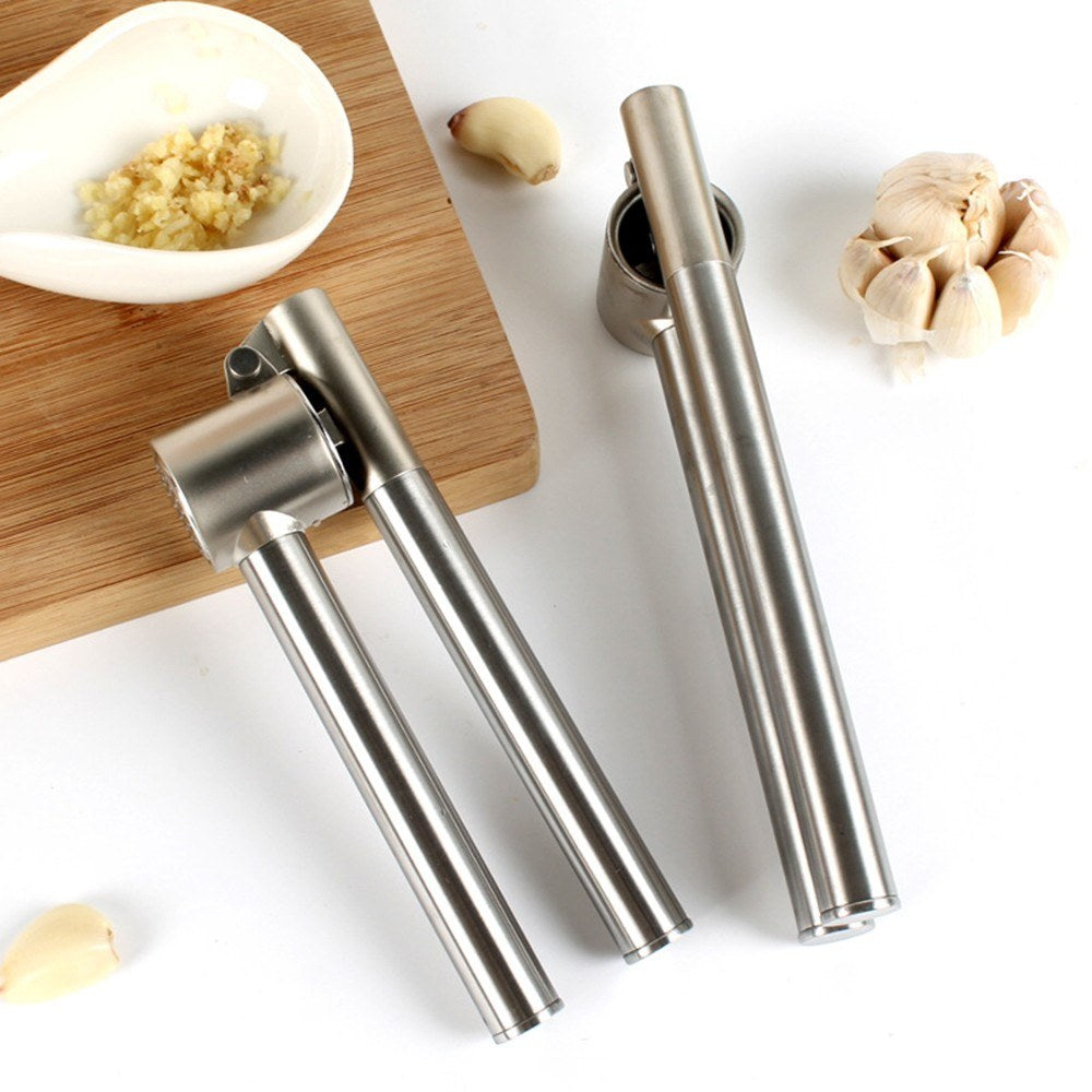 304 Stainless Steel Garlic Press Lengthened Garlic Squeezer Garlic Peeler Garlic Clamp Garlic Masher Household