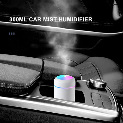 300mL Car Mist Humidifier Diffuser Portable Colorful Night Light Quiet Auto-Shut Off 2 Mist Modes Humidifier Essential Oil Diffuser