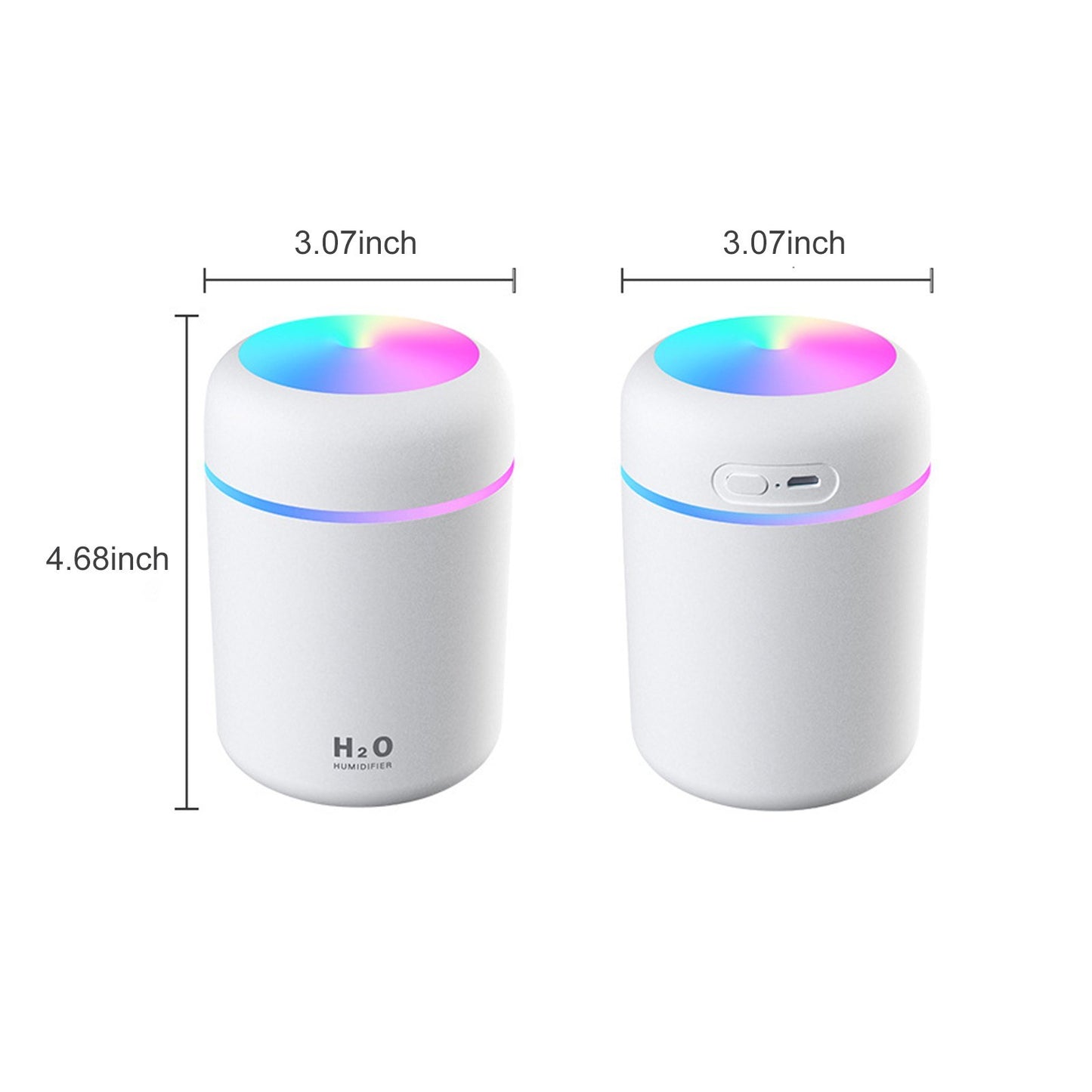 300mL Car Mist Humidifier Diffuser Portable Colorful Night Light Quiet Auto-Shut Off 2 Mist Modes Humidifier Essential Oil Diffuser