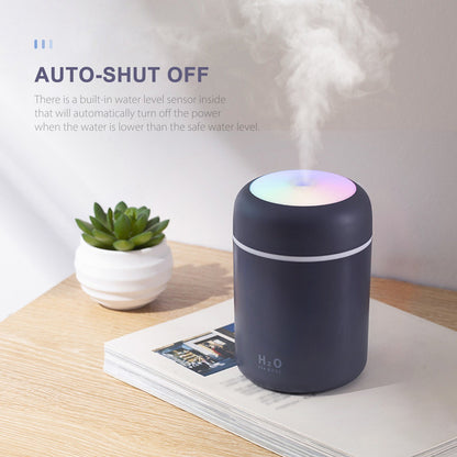 300mL Car Mist Humidifier Diffuser Portable Colorful Night Light Quiet Auto-Shut Off 2 Mist Modes Humidifier Essential Oil Diffuser