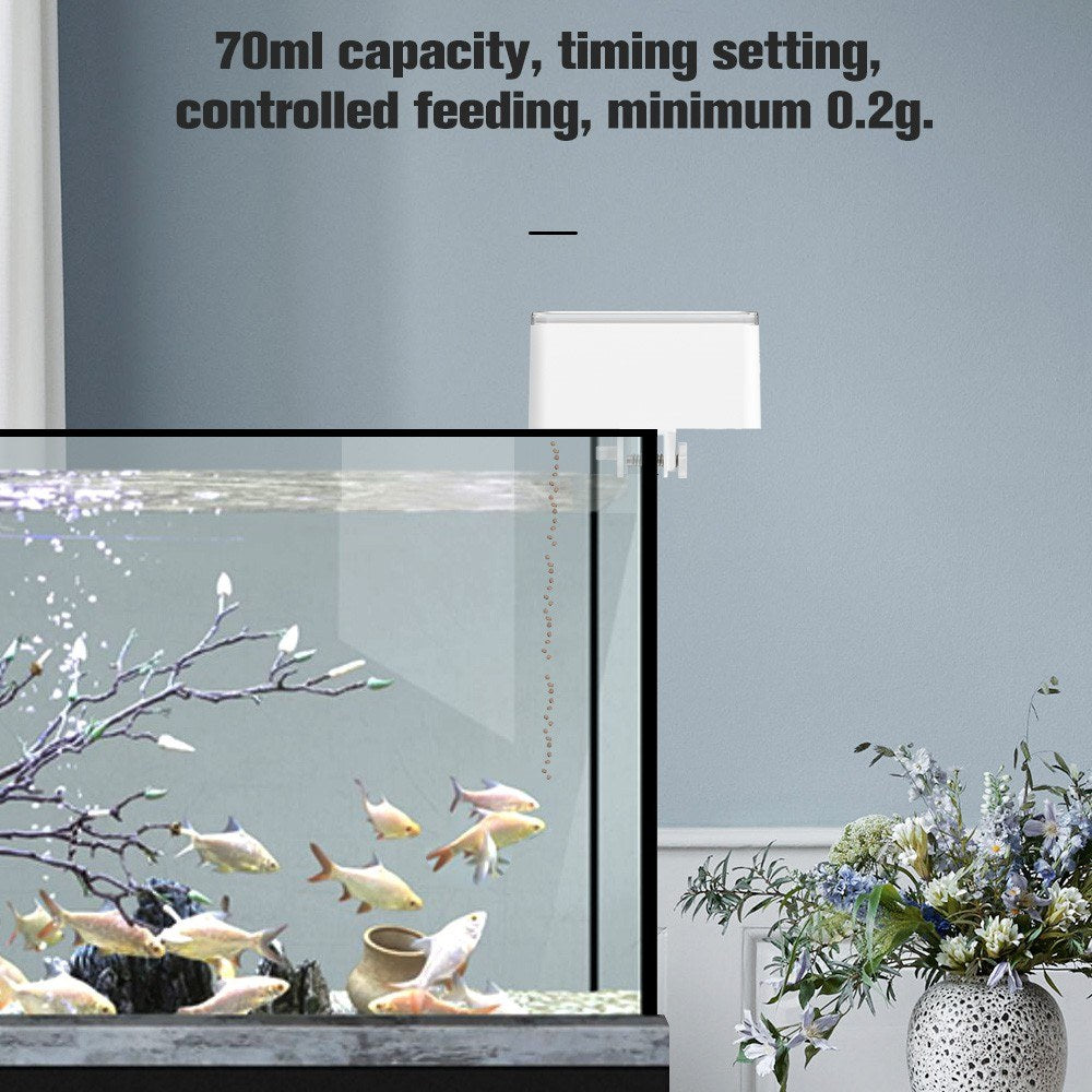 Automatic Fish Feeder Smart Digital Fish Food Dispenser Timer Fish Feeder 70ml Battery Operated Auto Feeding for Fish Tanks and Aquariums