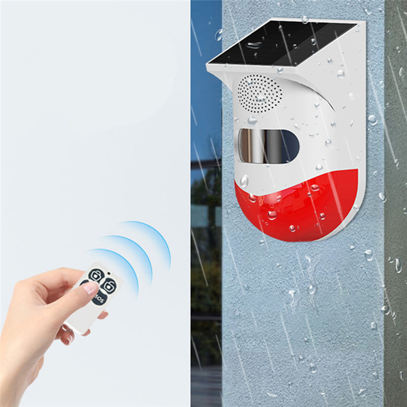 Solar Powered Wireless 433MHz Infrared Motion Sensor Detector Strobe Siren 120dB Alarm Waterproof PIR Sensor