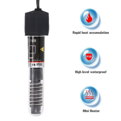 Mini Aquarium Heater Submersible Auto Thermostat Heater Fish Tank Water Heater Quartz Tube with Suction Cups