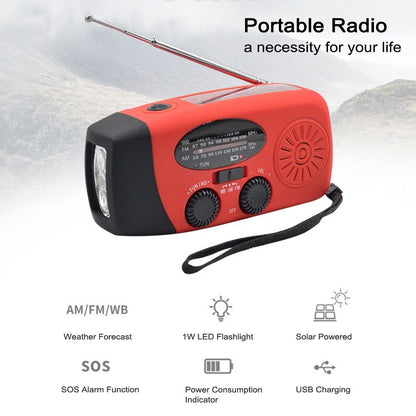 Portable Radio with AM/FM Flashlight Reading Lamp NOAA Weather Mobile Power Source