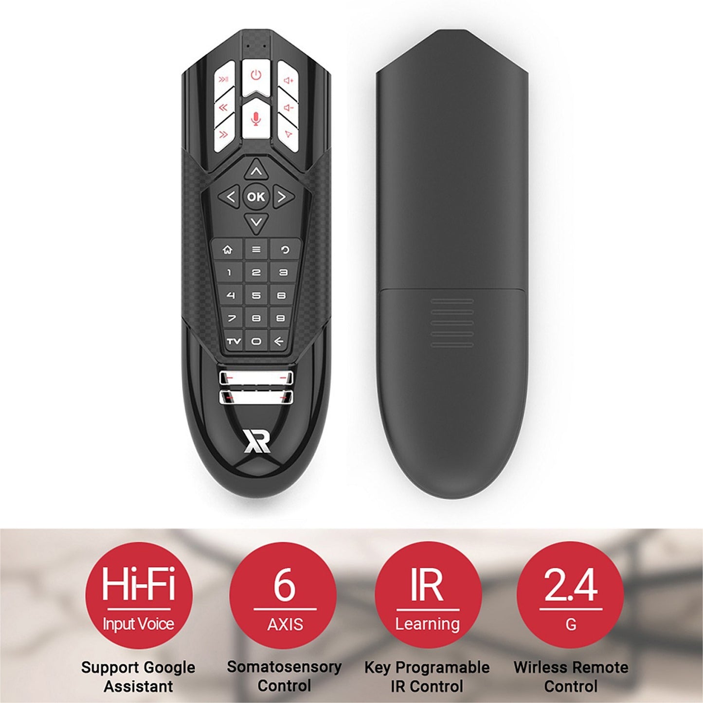 Wechip R1 2.4G Wireless Air Mouse w/ USB Receiver 6-Axis Motion Sensing Handheld Remote Controller for Smart TV Android TV BOX