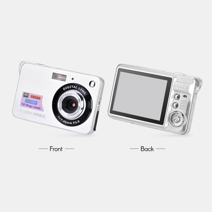 Digital Camera Mini Pocket Camera 18MP 2.7 Inch LCD Screen 8x Zoom Smile Capture Anti-Shake with Battery