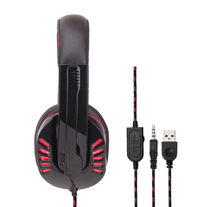 SY755MV Luminous Game Headphone Over-ear Gaming Headset with Microphone PC Gamer 3.5mm Headphones Noise Cancelling Compatible with PS4 Xbox Laptop Computer