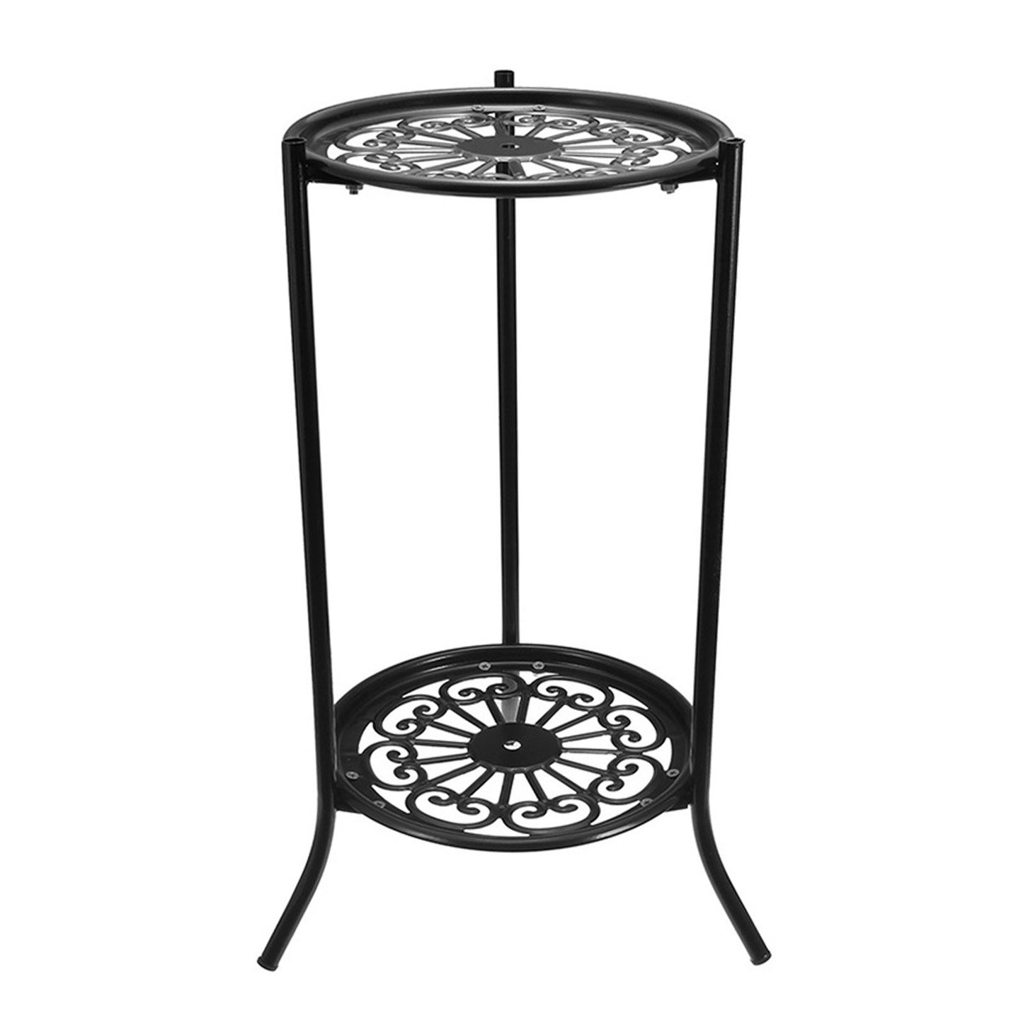 Flower Display Shelf 2 Holder Metal Plant Pot Stand Garden Patio Home Outdoor