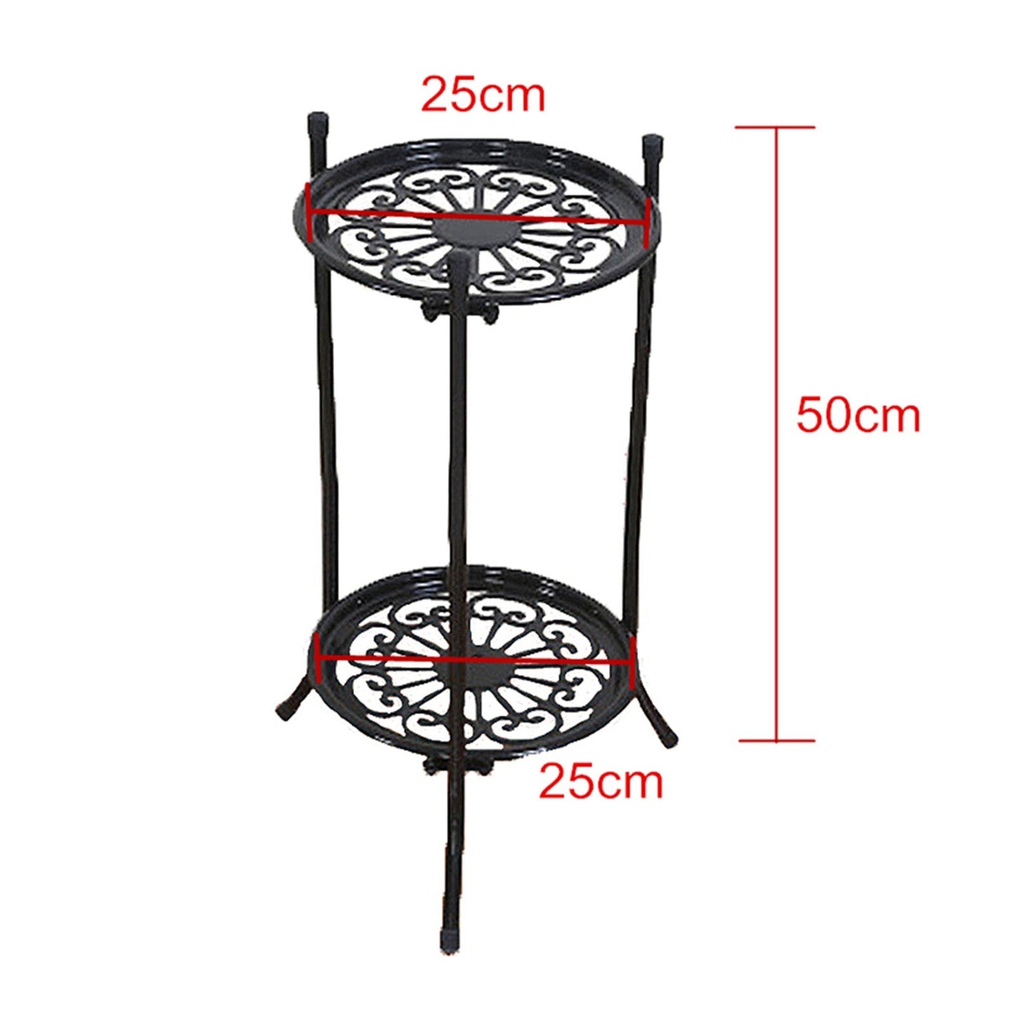 Flower Display Shelf 2 Holder Metal Plant Pot Stand Garden Patio Home Outdoor