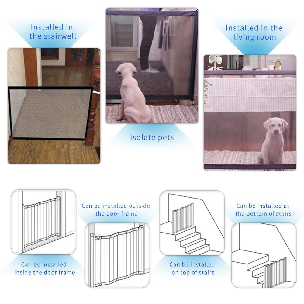 Install Anywhere Portable Folding Dog Cat Pet Safe Mesh Fence