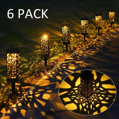 TOMSHINE 6Pcs IP65 Water Resistance DC2V Solar LEDs Lawn Lamp Hollow Decorative Outdoor Landscape Light