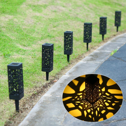 TOMSHINE 6Pcs IP65 Water Resistance DC2V Solar LEDs Lawn Lamp Hollow Decorative Outdoor Landscape Light