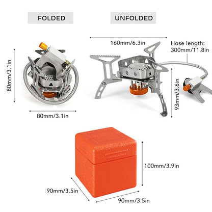 3500W Ultralight Portable Camping Stove with Storage Case for Outdoor Backpacking Hiking