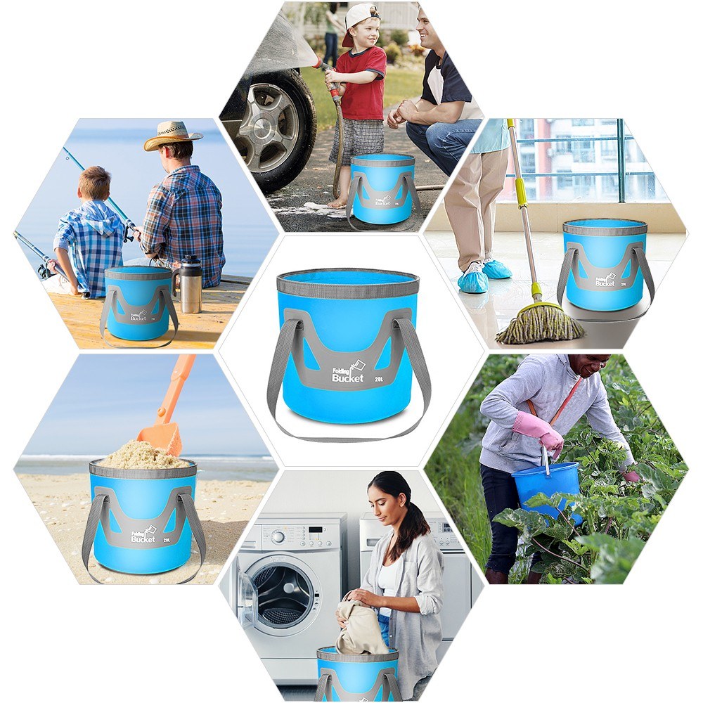 20L Collapsible Bucket Folding Water Container Portable Wash Basin for Fishing Camping Hiking Backpacking Car Washing