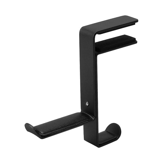 Adjustable Earphone Stand Clip-edge Headphone Holder Bracket Metal Clamp Hook Desktop Mount Headset Hanger - Black