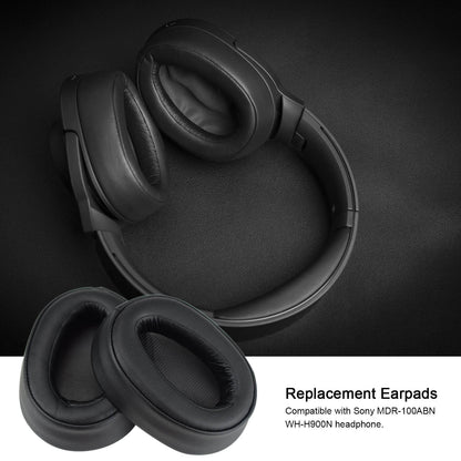 1 Pair Dust-proof Leather Breathable Headphones Cushion Replacement Ear Pads Cover for Sony MDR-100ABN WH-H900N