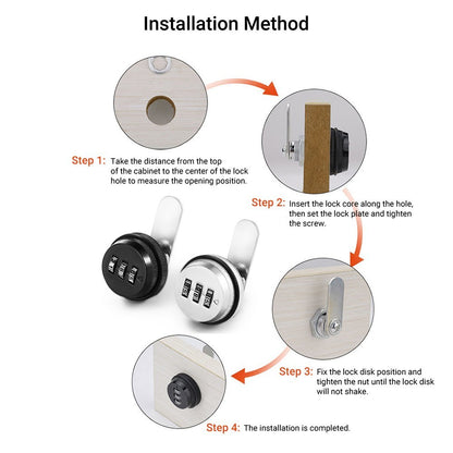 XT30 Combination Cam Lock Zinc Alloy Password Coded Lock Security Locks for Cabinet Drawer Cupboard Closet Box