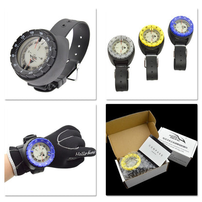 Professional High Precision Compass Underwater Luminous Compass for Diving Hiking Cycling Camping