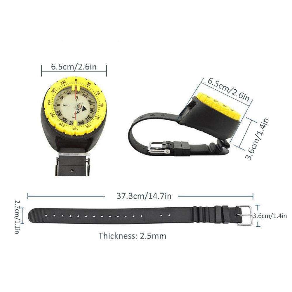 Professional High Precision Compass Underwater Luminous Compass for Diving Hiking Cycling Camping