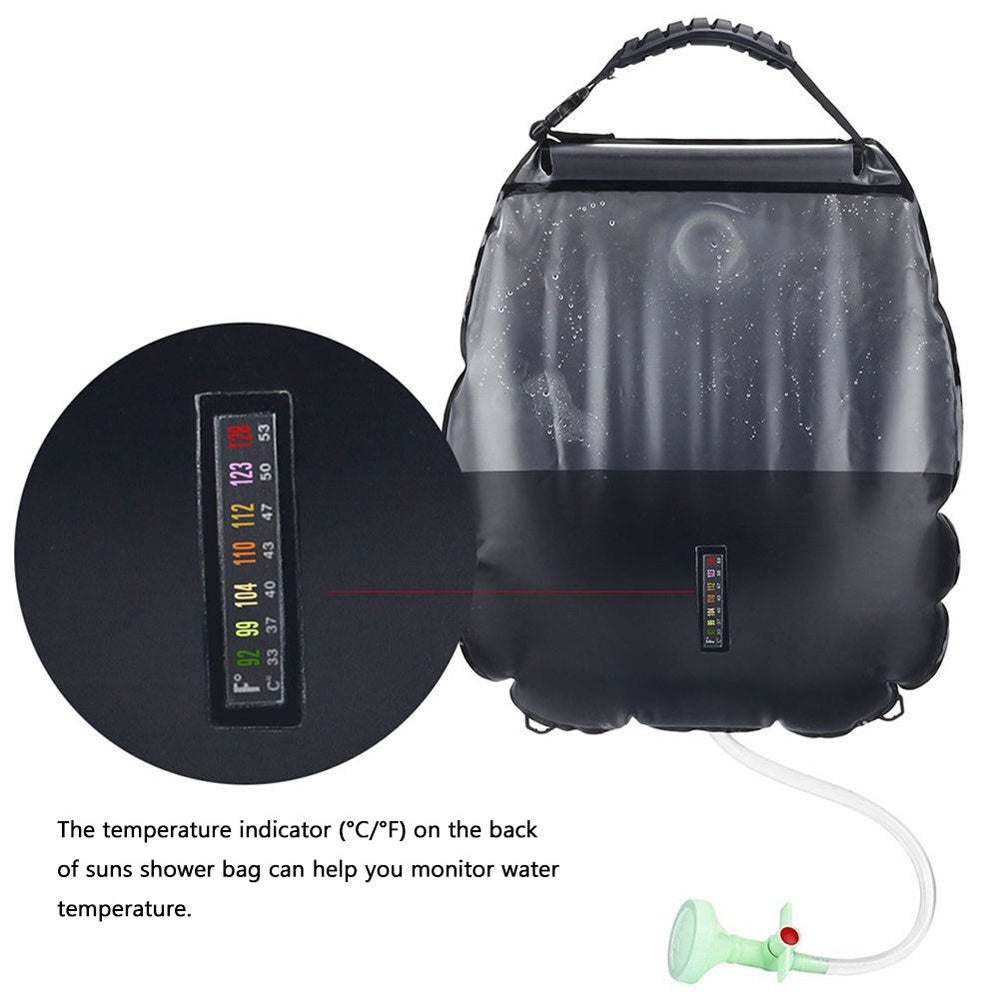 For Outdoor Camping 20L Large Capacity Portable Shower Bath Sunshine Heat Water Bag