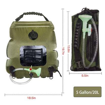 For Outdoor Camping 20L Large Capacity Portable Shower Bath Sunshine Heat Water Bag