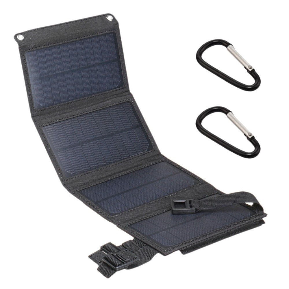 5V 10W USB Solar Charger Portable Outdoor Waterproof Solar Battery Charger USB Phone Charging Power Bank with 4 Solar Panels