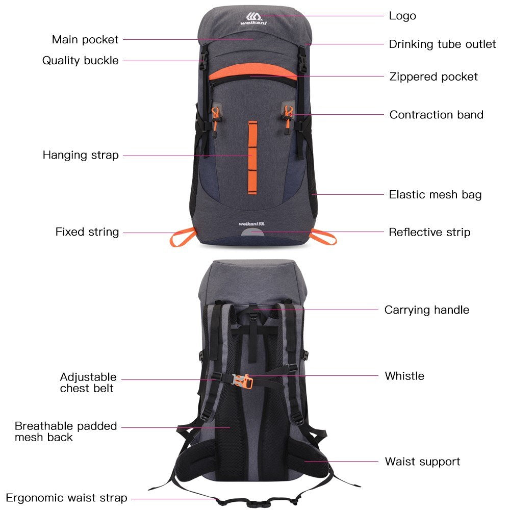 WEIKANI For Camping  Jogging Outdoor Ultralight Waterproof Large Capacity Backpack Bag