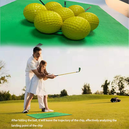 Non-slip Golf Hitting Mat for Swing Detection Batting Portable Golf Practice Training Aids Rug 24 x 12 inch with 6 Golf Balls