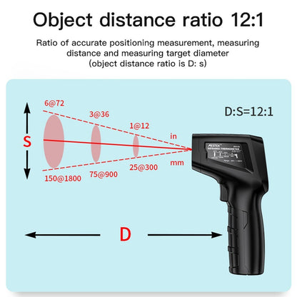 MESTEK IR03A -50 to 400 Degree Handheld Infrared Thermometer Non-Contact Digital Laser Industrial IR Temperature Tester with LCD Display