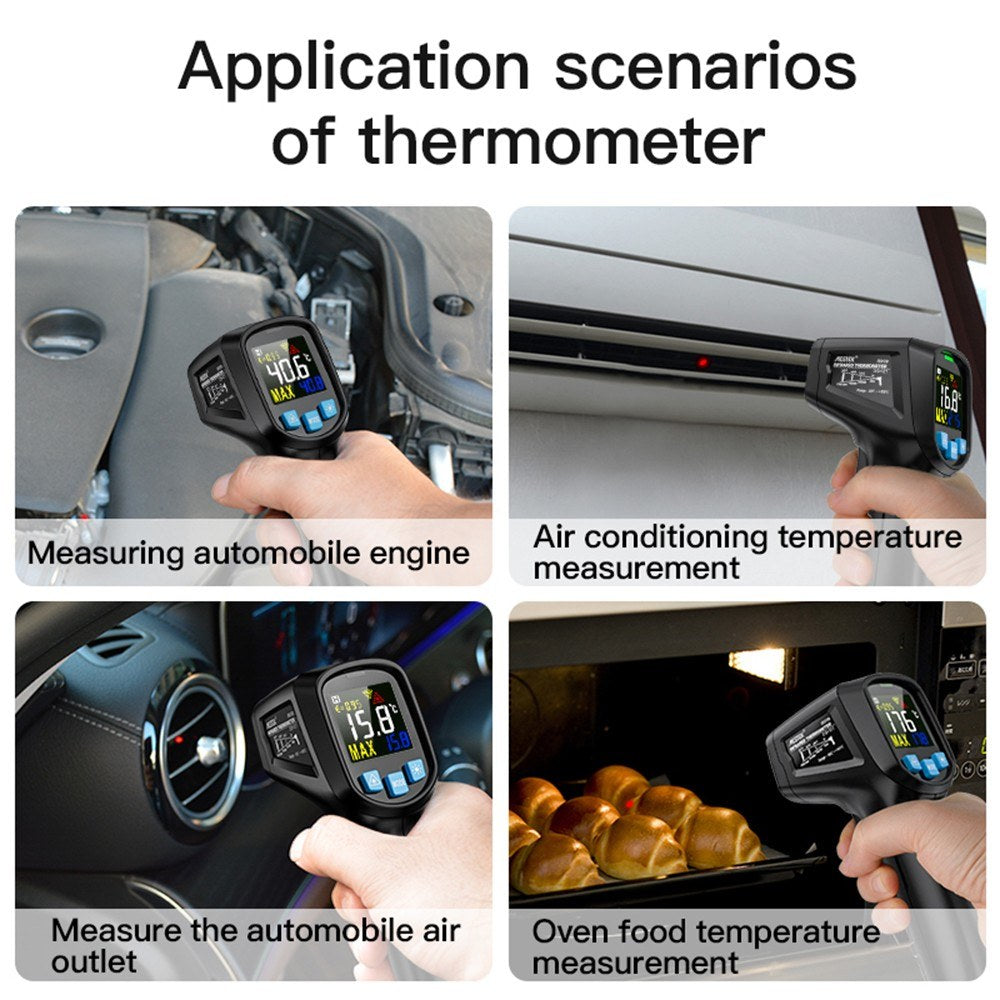 MESTEK IR03A -50 to 400 Degree Handheld Infrared Thermometer Non-Contact Digital Laser Industrial IR Temperature Tester with LCD Display