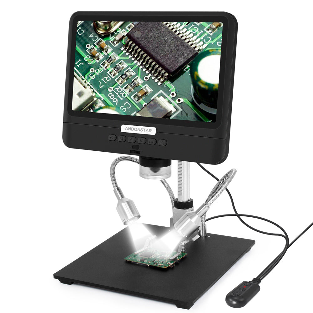 ANDONSTAR AD208 8.5 Inch LCD Screen 5X-1200X Digital Microscope Adjustable Microscope for Repairing (Battery Included)