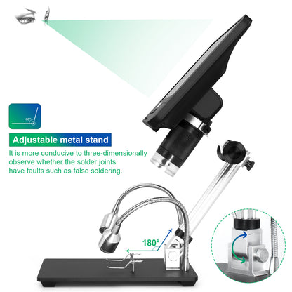 ANDONSTAR AD208 8.5 Inch LCD Screen 5X-1200X Digital Microscope Adjustable Microscope for Repairing (Battery Included)