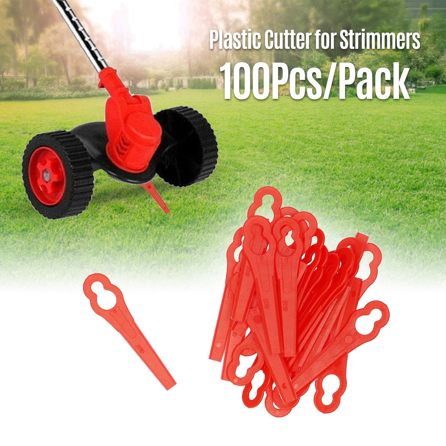 100 Pcs/Pack 83mm Plastic Durable Cutter Cutting Accessories for Strimmers Lawn Mower Grass Trimmer Gardening Tool Replacement