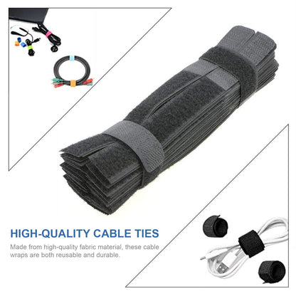 50pcs Cable Ties Reusable Fastening Wire Organizer Cord Rope Holder Cloth Cable Management Straps