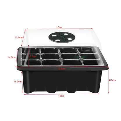 10 Set Seed Trays Moisturizing Seedling Starter Tray (12 Cells per Tray)with Adjustable Dome Lids and Base Plus Plant Tags