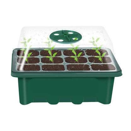 10 Set Seed Trays Moisturizing Seedling Starter Tray (12 Cells per Tray)with Adjustable Dome Lids and Base Plus Plant Tags