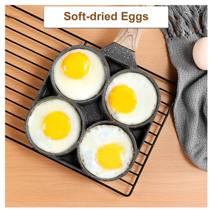 Four-cup Egg Pan Multifunctional Frying Egg Cooker Burger Pan for Breakfast Non-stick Frying Pan