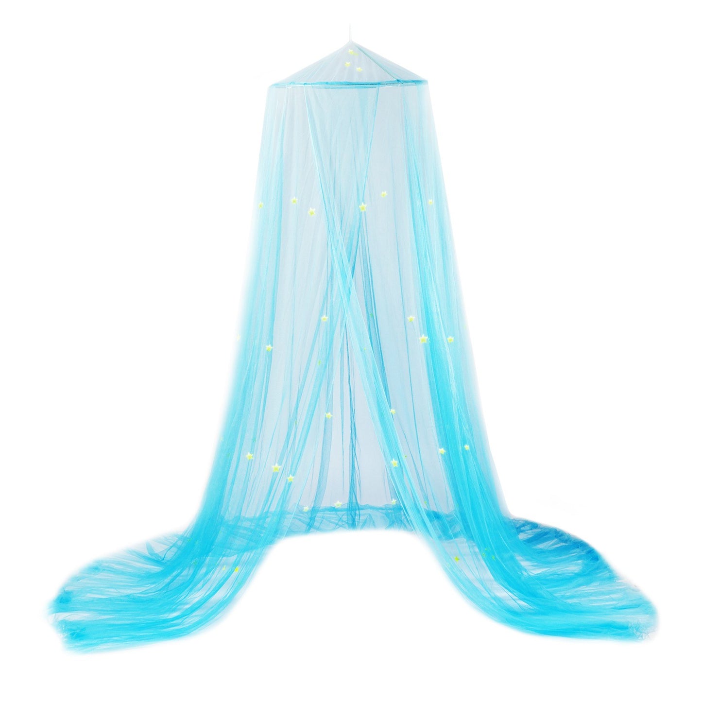 Luxury Bed Canopy Easy Setup Anti-mosquito Net with Fluorescent Stars Decor Kids Adults Bed Mosquito Mesh Net Play-Den