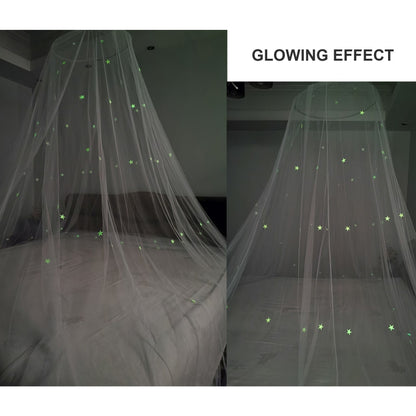 Luxury Bed Canopy Easy Setup Anti-mosquito Net with Fluorescent Stars Decor Kids Adults Bed Mosquito Mesh Net Play-Den