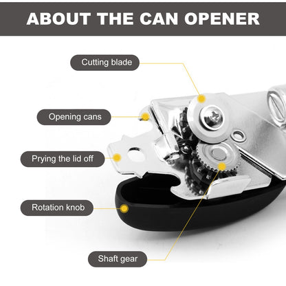 Can Opener Kitchen Stainless Steel Can Opener Manual Smooth Edge Tin Beer Jar Bottle Opener Hand Grip