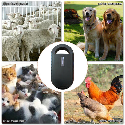 Pet Microchip Scanner Animal Handheld Reader Pet ID Scanner Pet Tag Scanner 134.2KHz 125KHz FDX-B (ISO 11784/11785) ID64 Reader