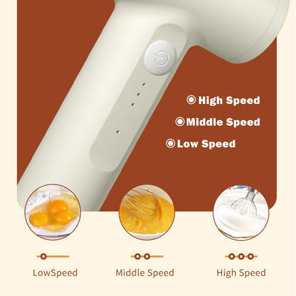 Kitchen Electric Egg Beater Egg Whisk 3 Speeds Wireless Handheld Mixer with Egg Separator Baking Cake Egg Cream Tool