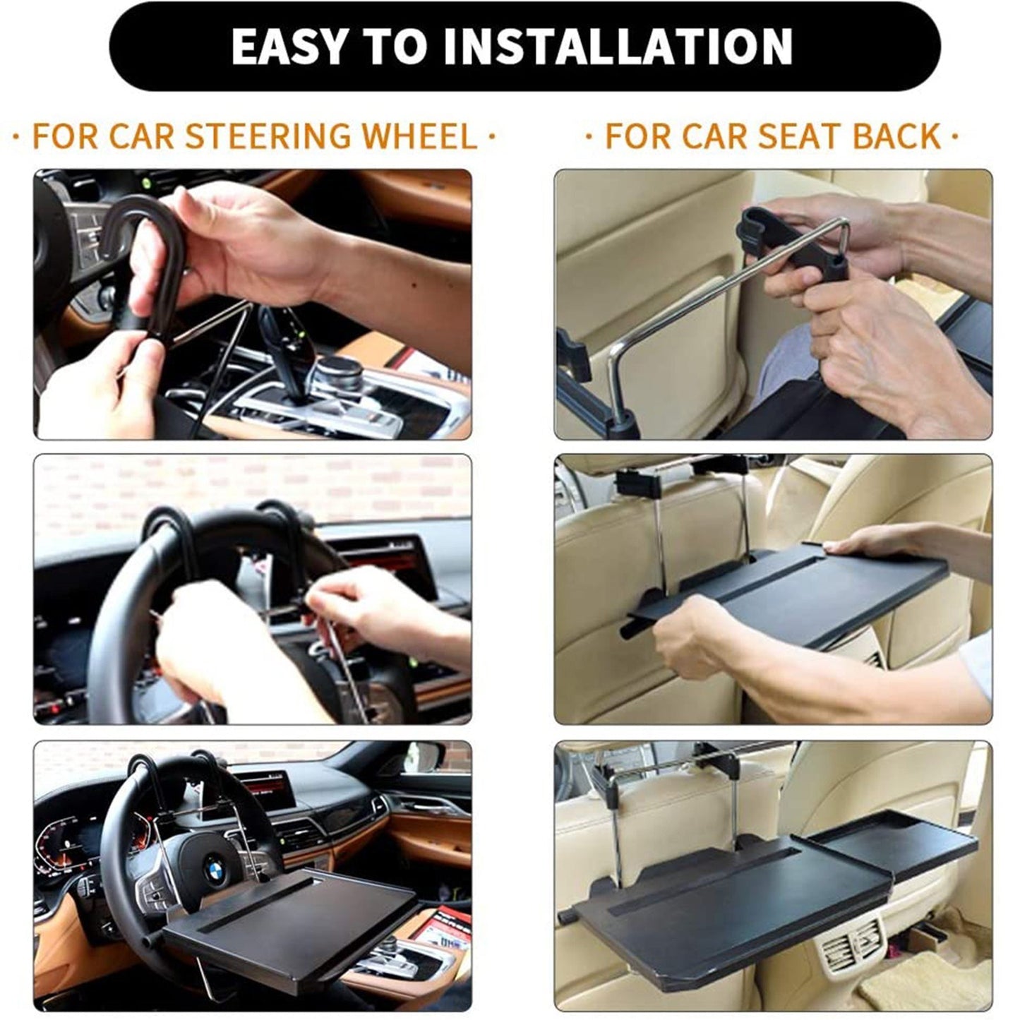 Universal Car Steering Wheel Seat Tray Steering Wheel Desk Food Tray Table for Writing Eating Computer Snack