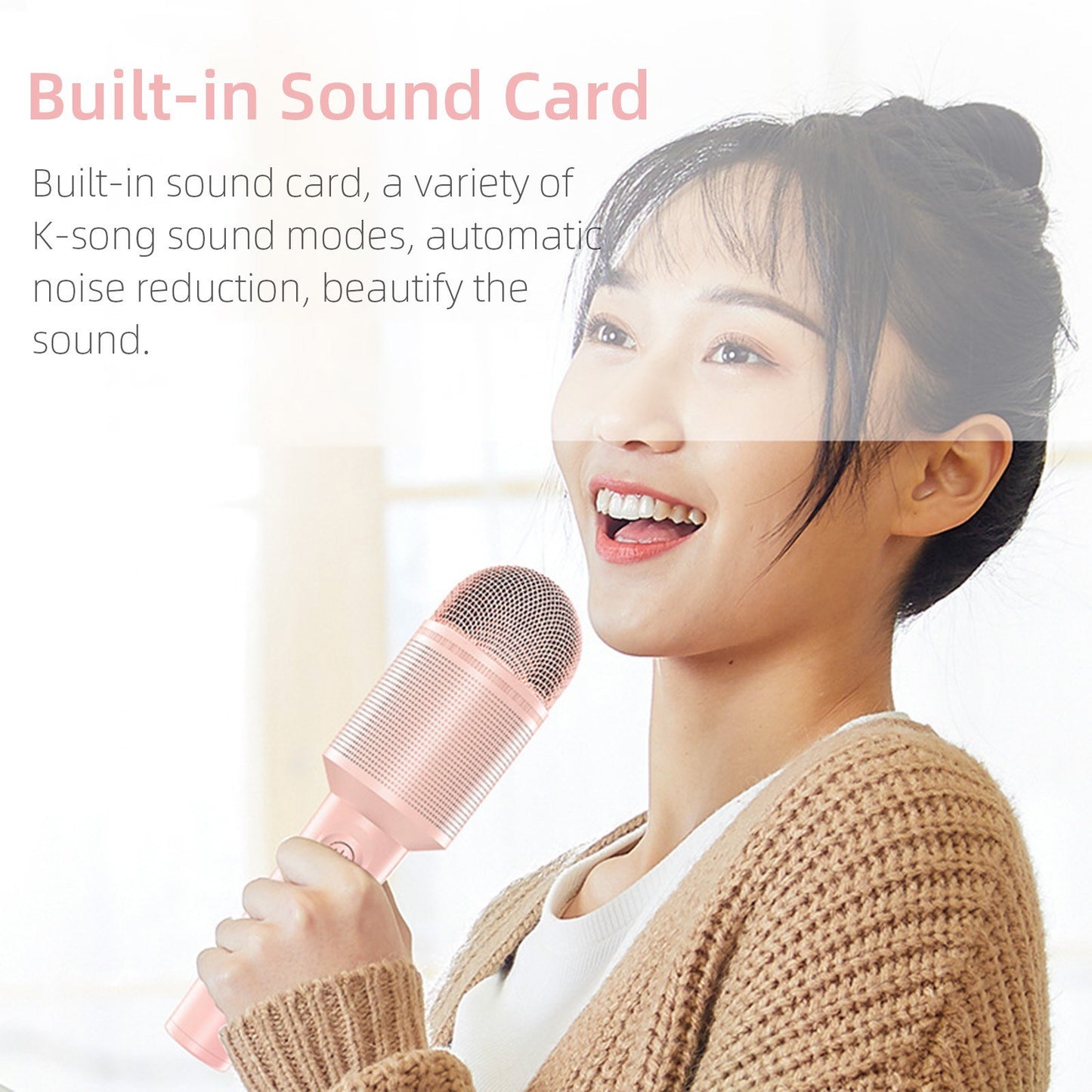 SOAIY MC8 Wireless Karaoke Microphone Bluetooth Speaker Handheld Singing Recording Mic